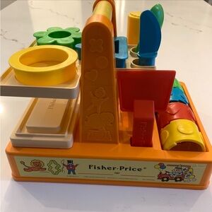 Vintage Fisher Price Creative Clay Cookie Shape Cutters, Molds, Tool Set 1982